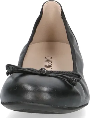 Produktbild von Caprice Damen Ballerina Schleife Leder 9-22102-42, Größe:37 EU, Farbe:Schwarz