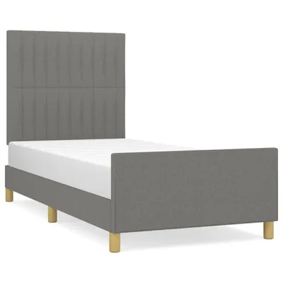Image de vidaXL Cadre de lit sans matelas gris foncé 90x200 cm Tissu