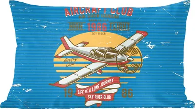 Produktbild von MuchoWow® Zierkissen Sofakissen Wohnzimmer Dekokissen 60x40 cm Mancave - Flugzeug - Vintage - Kopfkissen - Polster mit Foto