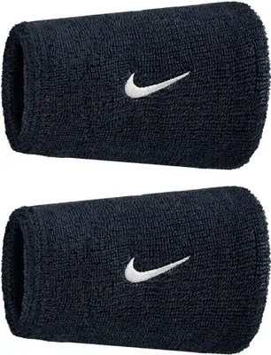 Image de Poignets éponges Nike Swoosh Classic Doublewide Noir