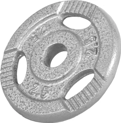 Produktbild von GORILLA SPORTS® Hantelscheiben - 2,5kg Gewichte, Tri-grip, 30mm, Gusseisen, Silber - Gewichtsscheiben, Hanteln Set