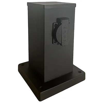 Produktbild von MasterLED Gartensteckdose Ontario 1 x Schuko 500W IP44 Schwarz 20cm