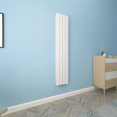 Produktbild von Acezanble Design Heizkörper Flach 1600 x 298 mm Weiß Doppellagig Vertikal Paneelheizkörper Mittelanschluss Radiator Heizung für Wohnzimmer 987W