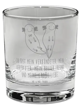 Produktbild von Mr. & Mrs. Panda Whiskyglas Axolotl Freundin - Transparent - Geschenk, Tumbler Glas, Liebe, Rocks, Whiskey, Verliebt, Valentinstag, Whisky