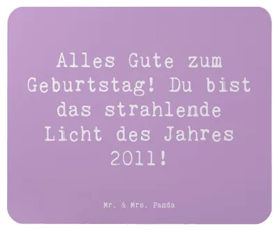 Produktbild von Mr. & Mrs. Panda Mousepad Spruch 2011 Geburtstag - Lavendeltraum - Geschenk, Mouse Pad, Alter, liebevolle Geburtstagswünsche, Geburtstagsgeschenk, wertvoll und besonders