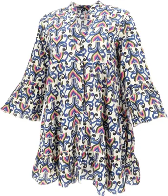 Produktbild von Luftiges Boho Minikleid, Plus Size Maxitunika, Blusenkleid - Bunt, Damen, Baumwolle, Kleider
