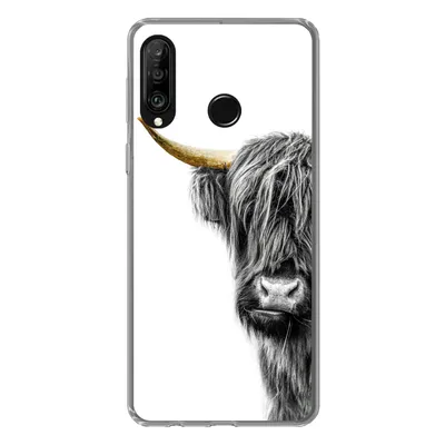 Produktbild von MuchoWow® Handyhülle Schutzhülle Hülle für Huawei P30 Lite Schottischer Highlander - Tiere - Schwarz und Gold Silikon Softcase Handy Hülle - Handyhülle