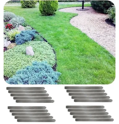 Produktbild von 20er Set Rasenkanten Metall Alu/Zink 18cm hoch, 20m lang | Rasenkanten | Beeteinfassung | Beetumrandung | Beetbegrenzungen
