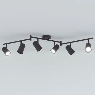 Produktbild von hoftronic LED Deckenleuchte 24W 6500K 6 Flammig Schwarz IP20 Schwenkbar Dimmbar