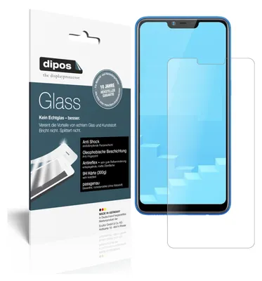 Produktbild von 1+1x Schutzfolie für Oppo Realme C1 matt - Anti-Shock 9H Folie dipos Glass