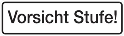 Produktbild von Dreifke® Aufkleber Hinweisschild, Vorsicht Stufe!, 70 x 240 mm, Folie selbstk...