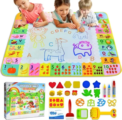 Obrázok produktu pre Kresliaca podložka 120 x 90 cm, opakovane použiteľná, pre interiér a exteriér, pre deti od 1 do 8 rokov
