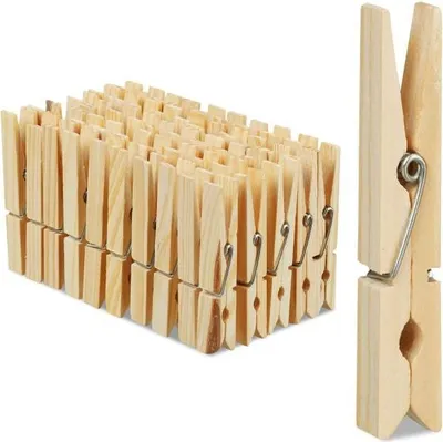 Image de Lot de 100 pinces à linge en bois