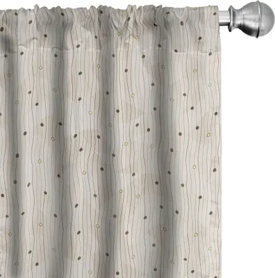 Produktbild von ABAKUHAUS Abstrakt Vorhänge, Gardinen, Strudel-Muster mit Kreisen rundet Linien mit Grenze wie Bild, 2 Stück 75 x 225 cm, Pale Grau Eggshell
