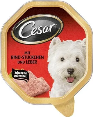 Obrázek produktu pro Cesar mokré krmivo klasický výběr s hovězím masem a játry 150g