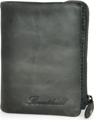 Produktbild von Benthill Kleine Geldbörse Echt Leder - Damen Geldbeutel mit RFID Schutz - 6 Kartenfächer - Slim-Wallet inkl. Geschenkbox