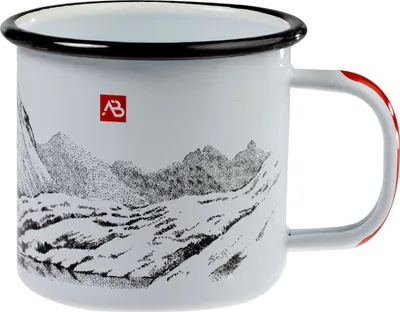 Produktbild von Emaille Tasse mit Bergmotiv 450 ml