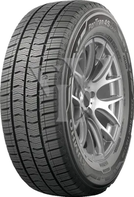 A close-up studio shot of a Kumho Portran 4S Cx11 tire mounted on a silver alloy wheel, presented against a plain white background.