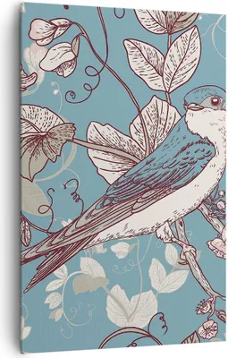 Produktbild von Bild auf Leinwand - Leinwandbild - Einteilig - Vogel Baum modern - 80x120cm - Wand Bild - Wanddeko - Wandbilder - Leinwanddruck - Wanddekoration - Leinwand bilder - Wandbild - PA80x120-3585