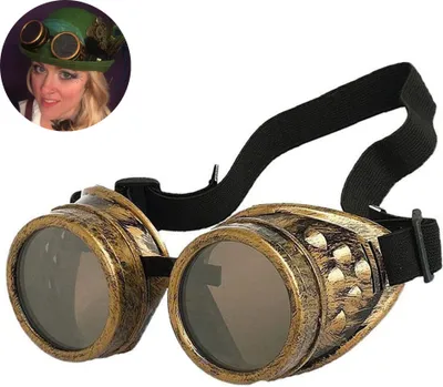 Produktbild von Steampunk Brille Kostüm Zubehör Cyber viktorianische Schweißbrille , altes Messing