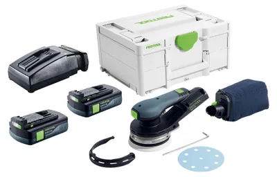Obrázek produktu pro Festool ETSC 2 125-Basic akumulátorová bezkartáčová orbitální bruska 18 V 125 mm + 2x akumulátor 3,0 Ah + nabíječka + systainer