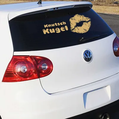 Produktbild von Aufkleber - Autoaufkleber "Knutschkugel" 60cm x 25cm gold - Tuning Carystyling Heckscheibe Auto