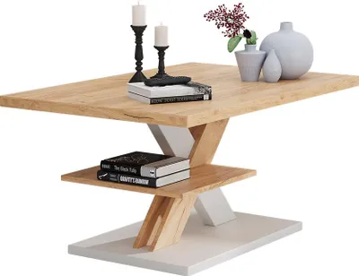 Obrázek produktu pro Konferenční stolek Vicco Arivo Bílá 90 x 60 cm s policí, Model 55341