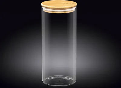 Produktbild von Wilmax Vorratsglas 1500 ml mit Bambusdeckel Transparent WL-888507/A