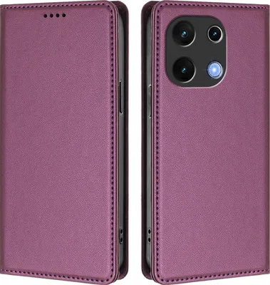 Obrázek produktu pro Kožené pouzdro pro Umidigi Note 100, magnetické flipové pouzdro zPolyuretankůže se stojánkem Fialová