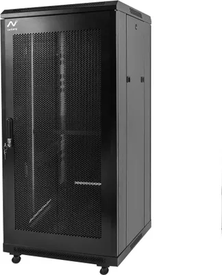 Zdjęcie produktu dla Szafa Rack NETBERG 19" 22U 600x600 instalacyjna serwerowa na elektronikę stojąca drzwi perforowane czarna