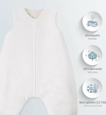 Produktbild von Schlafsack Jumper gefüttert Musselin ivory 104