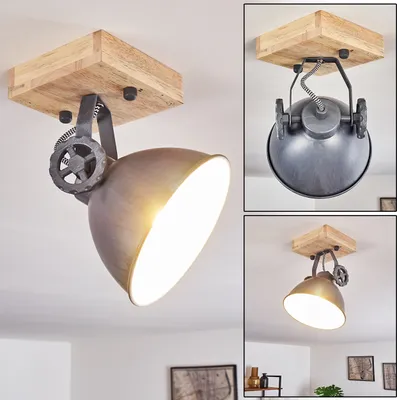 Produktbild von Mot »Mot« Wandlampe aus Metall und Holz in Blau-Grau/Natur