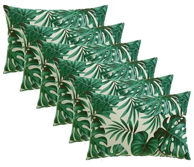 Image de vidaXL, housses de coussin, 6 pièces, motif feuilles, 50 x 70 cm, polyester