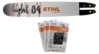 Produktbild von Stihl 30050004813 Schneidgarnitur Führungsschiene Light 04 40cm 3/8'P 1,3mm +3x Stihl Halbmeißelketten 36360000055