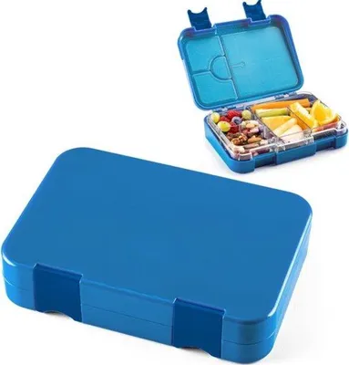Produktbild von Famanu Brotdose mit 6 Fächern - Tritan Bento Box für Kinder - auslaufsichere Snackbox für Schule und Kindergarten - 850 ml