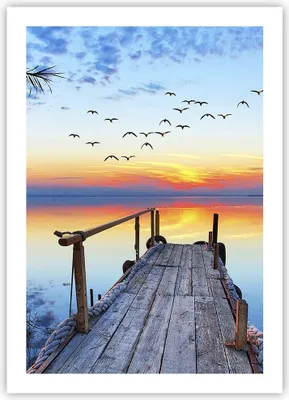 Produktbild von Poster - Poster ohne Rahmen - Brücke See - 50x70 cm - Wand Bild - Wanddeko - Wandbilder - Kunstposter - Wandposter - Bilder - Kunstdruck - Wanddekoration - Wandbild - P2XPA50x70-3818