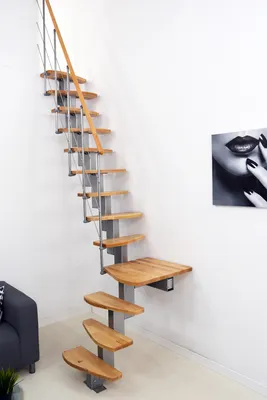 Obrázok produktu pre Schody priame Quatro Turn sivý buk, 13 stupňov, šírka 65 cm