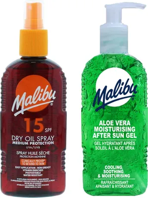Obrázok produktu pre Malibu Bronzing Oil SPF15 200ml + Aloe After Sun Gel 200ml
