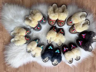 Produktbild von Damen Leder Wolle Winter HüttenSchuhe Lamfell HausSchuhe ZAKOPIANKI Pantoffeln