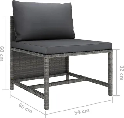 Obrázok produktu pre vidaXL 10-dielna záhradná obývacia súprava s vankúšmi Poly Rattan Grey