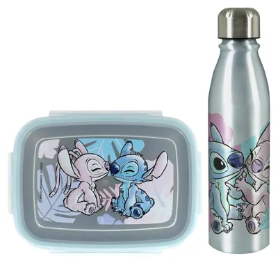 Image de Ensemble de lunch en aluminium Lilo & Stitch, comprenant une boîte à lunch et une gourde