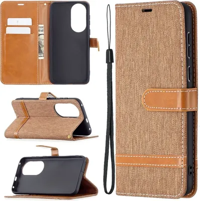 Produktbild von König Design Hülle kompatibel mit Huawei P50 Kunstleder Handyhülle - Handy Case Braun