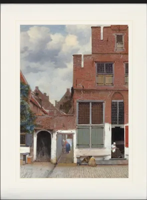 Produktbild von Johannes Vermeer Gerahmtes Bild Mit Edlem Passepartout | Wand-Bilder | Im Bilderrahmen - Straße In Delft, 1657-1658 (80 x 60 cm)