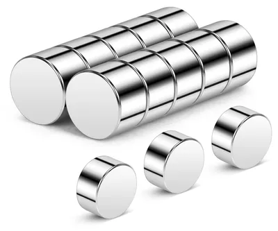 Produktbild von Neodym-Magnete, stark, klein, 8 × 5 mm | 10 Mini-Magnete, extra stark, für Pinnwände, Whiteboards, Kühlschränke und Büros