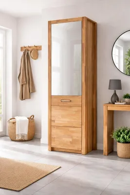 Produktbild von Garderobenschrank Spiegeltürschrank Flurschrank Wildeiche geölt #4059