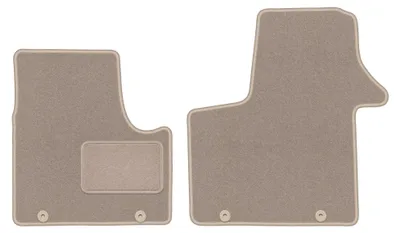 Productafbeelding van Velours voormatten voor Renault Trafic III vanaf 2014 – 2-delig, beige, op maat – Wielganizator LUX