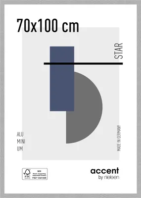 Produktbild von accent by nielsen Aluminium Bilderrahmen Star, 70x100 cm, Struktur Silber Matt