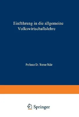 Produktbild von Einführung in die Allgemeine Volkswirtschaftslehre