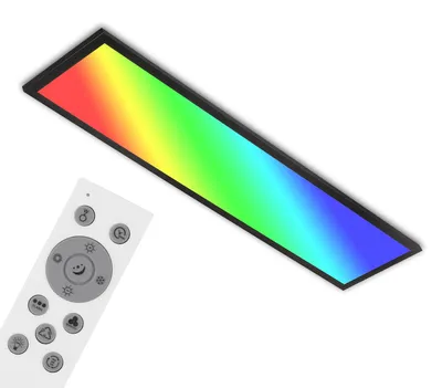 Productafbeelding van BRILONER LED-paneel met kleurverandering, afstandsbediening, dimbaar, RGB-kleuren, CCT-kleurtemperatuurregeling, zwart, 100 x 25 x 6,6 cm