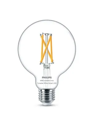 Produktbild von Philips Filament-Kugellampe klar 7 W (entspr. 60 W) G95 E27, Wi-Fi/Bluetooth, Wi-Fi 4 (802.11n), 802.11b, 802.11g, LED, E27, G95, 2700 K